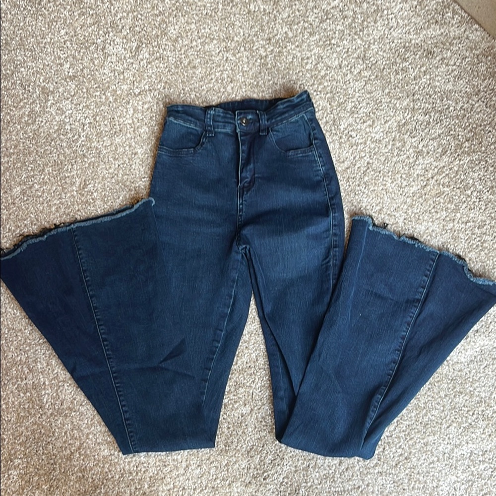 Three Bird Nest Blue Flare Wide Leg Jeans